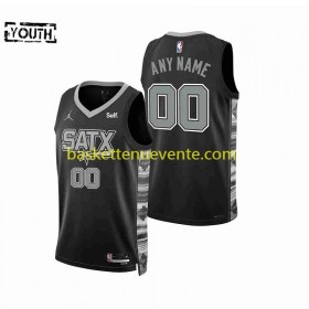 Maillot Basket San Antonio Spurs Personnalisé Jordan 2022-2023 Statement Edition Noir Swingman - Enfant